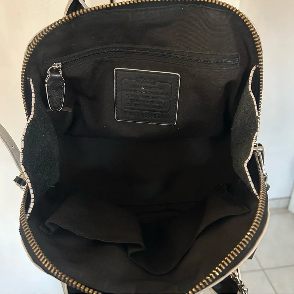 Coach Bleecker Mini Preston Black White Edgepaint Leather Satchel Bag 30344 - Picture 11 of 15